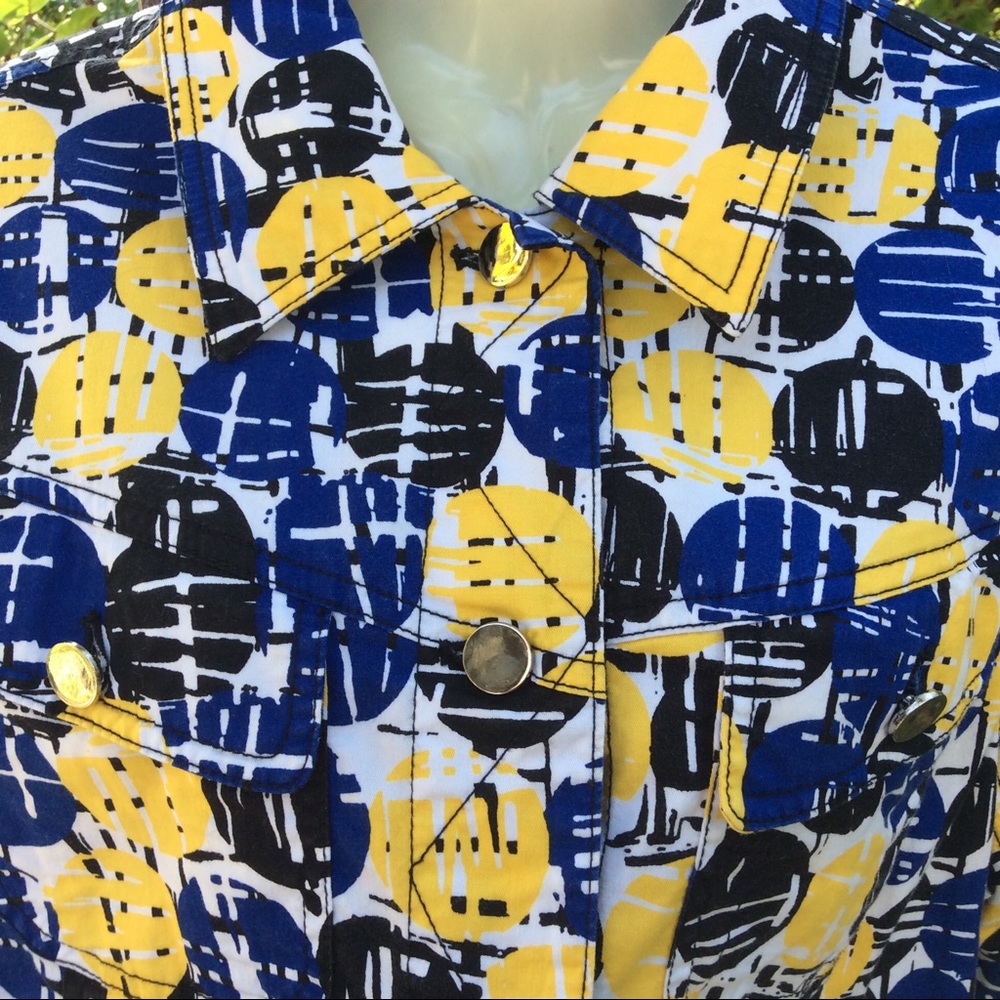 Ruby Rd. Blue print short jacket Sz 14 - Picture 3 of 4